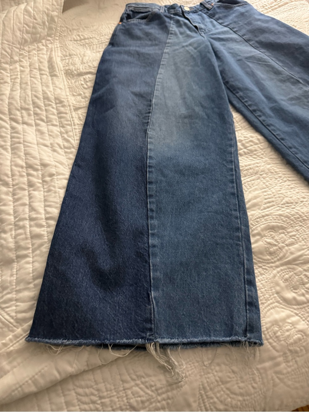 Wrangler cowboy Wide-Leg Two-Tone Blue Jeans for Women - Picture 14 of 16